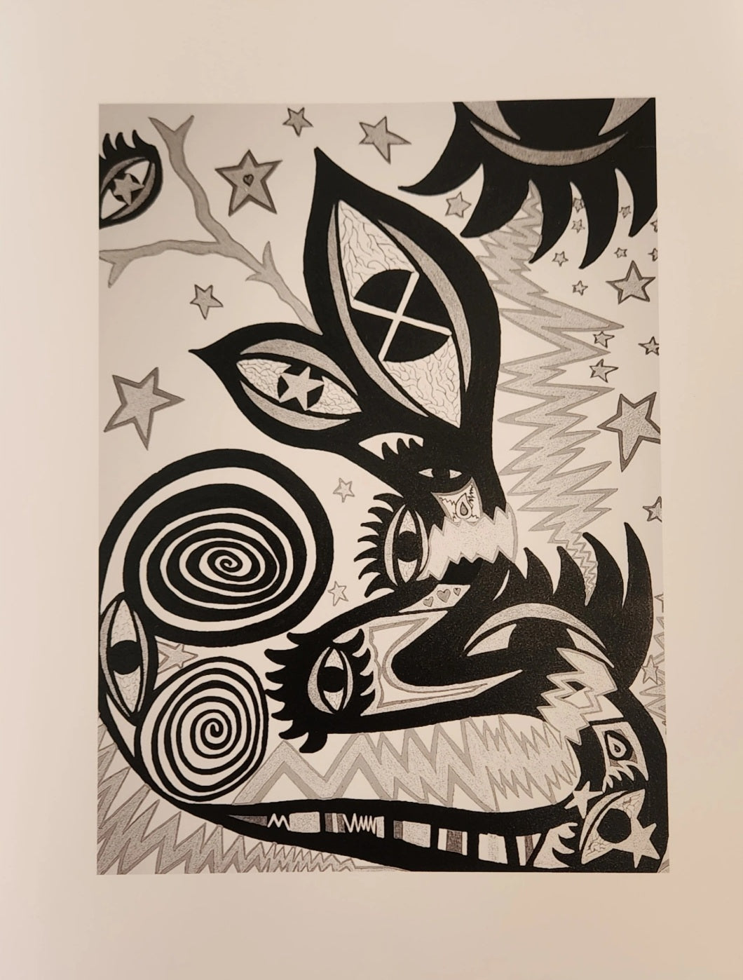 Cross Eyed Creature Print